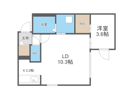 PROGRESS元町II(1LDK/2階)の間取り写真