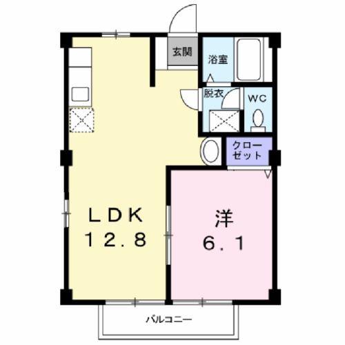コスモスハイツIII(1LDK/2階)の間取り写真