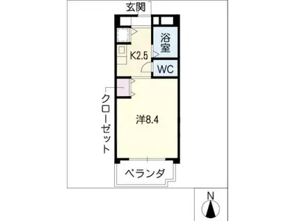 ラフィネ・アビタシオン(1K/3階)の間取り写真