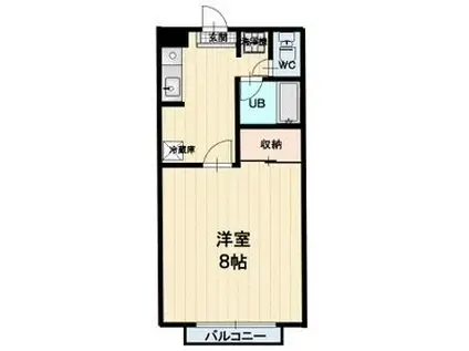 保屋野ハイツ(1K/2階)の間取り写真