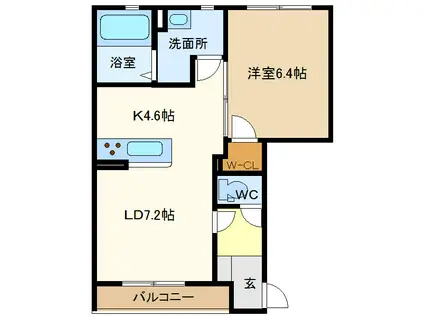 STORKS(1LDK/1階)の間取り写真