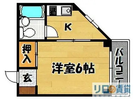 ハイツ豊新(1K/4階)の間取り写真