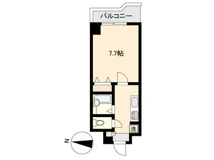 晩翠ウィングビル(1K/6階)の間取り写真