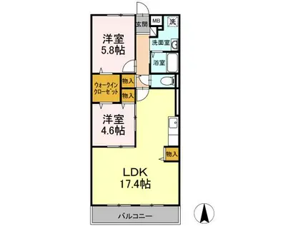 アーバンライフ千鳥(3DK/1階)の間取り写真