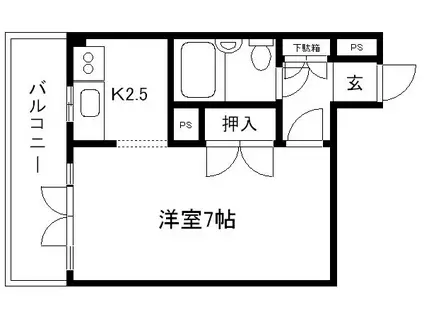 サンフラワー御幸町(1K/2階)の間取り写真