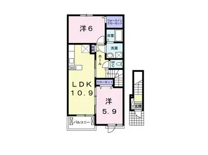 エスペランサB016(2LDK/2階)の間取り写真