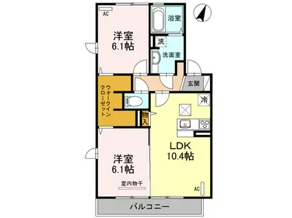 パークハウスVI(2LDK/1階)の間取り写真