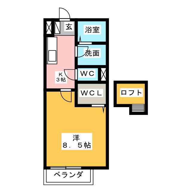 ボナンザ(1K/2階)の間取り写真