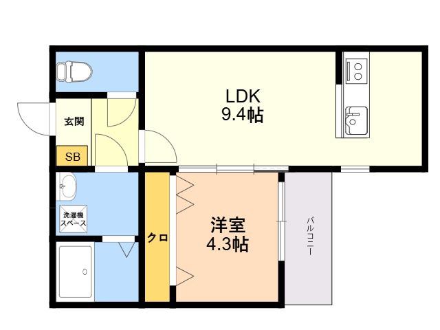 フォレスト横浜(1LDK/1階)の間取り写真