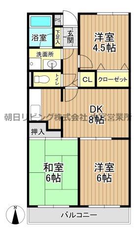 アーバンレジデンス(3DK/1階)の間取り写真