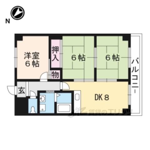 ベルウッド(3DK/3階)の間取り写真