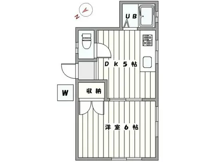 コーポ竹(1DK/1階)の間取り写真