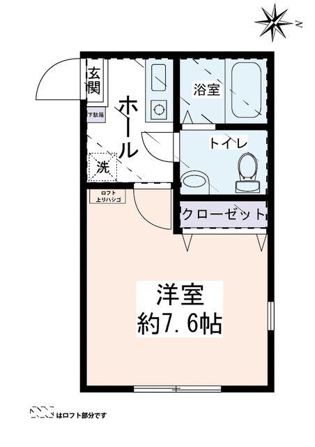 ラ・シャンス大和(1K/2階)の間取り写真