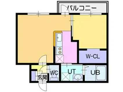 IMMUTABLE1(1LDK/2階)の間取り写真
