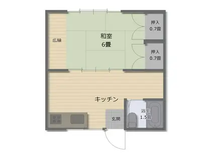 さいとうハイツ(1DK/2階)の間取り写真