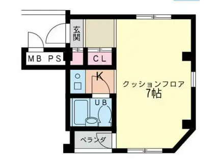 ハイツ・オーワイ(ワンルーム/3階)の間取り写真