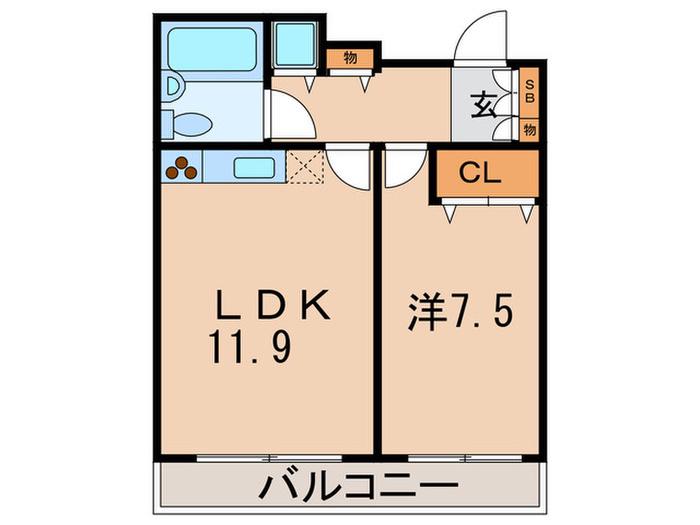 LOOP-M(1LDK/10階)の間取り写真