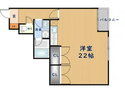 バレイシティ(ワンルーム/3階)の間取り写真