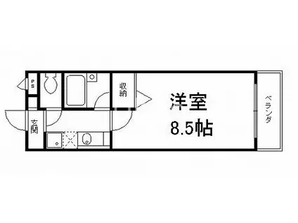 リバース桐山(1K/2階)の間取り写真