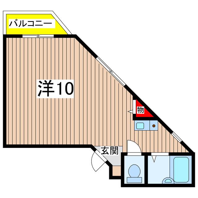 サージュヒル壱番館(ワンルーム/2階)の間取り写真