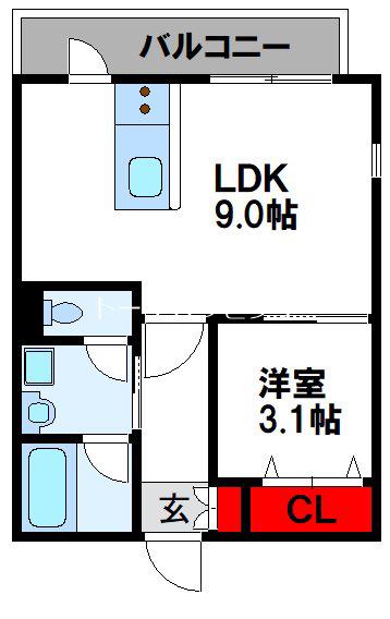 PREVOYANCE福間中央(1LDK/1階)の間取り写真