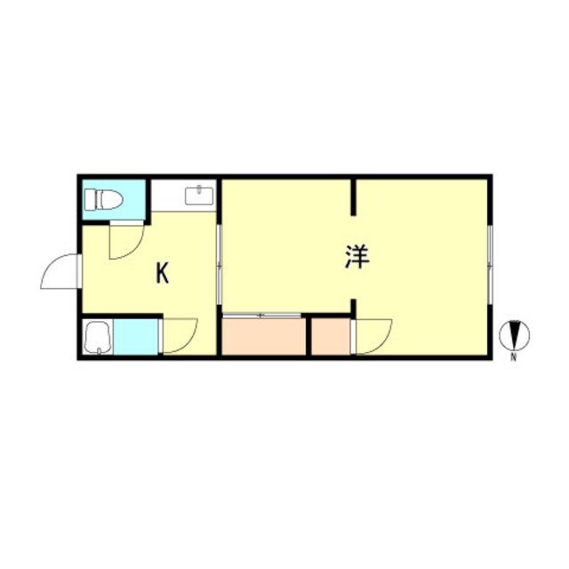 レーベン萩乃(1K/2階)の間取り写真
