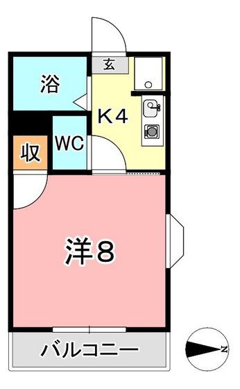 ステーションパレス I(1K/1階)の間取り写真