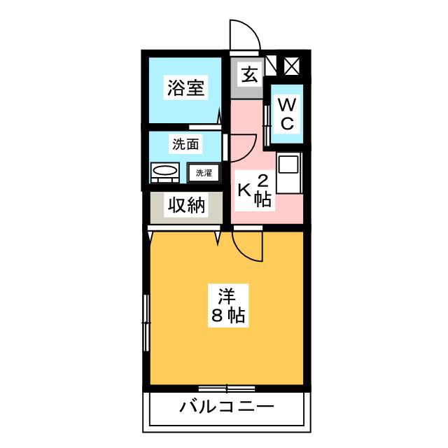 アークS(1K/2階)の間取り写真