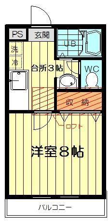 ルージュ1番館(1K/2階)の間取り写真