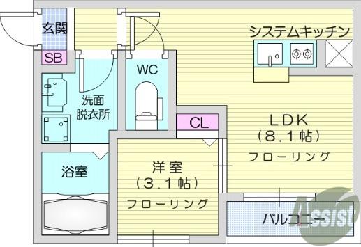LIRIO 2(1LDK/3階)の間取り写真