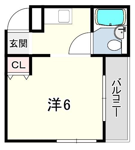 ユニオンビル2(ワンルーム/3階)の間取り写真