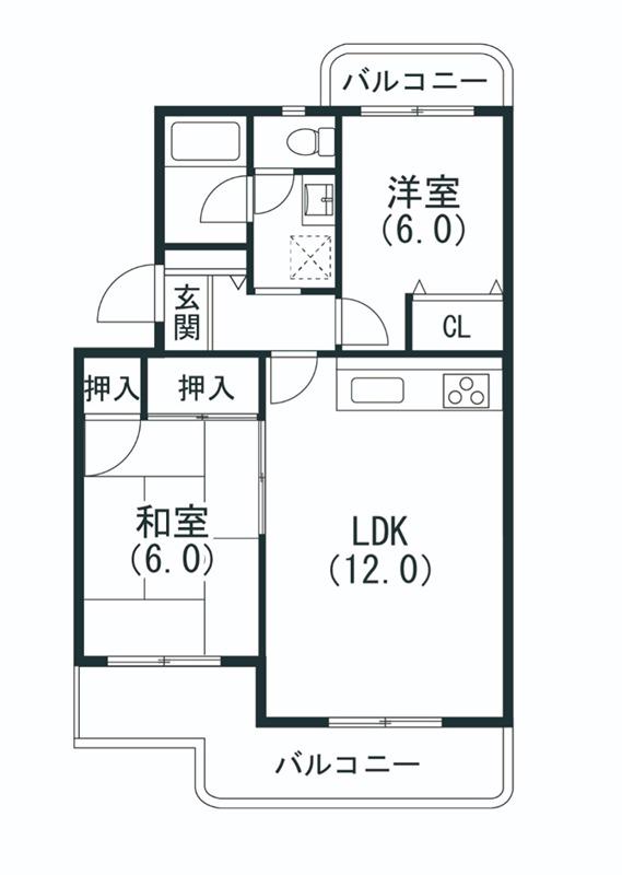 WINDY宮の前II(2LDK/3階)の間取り写真
