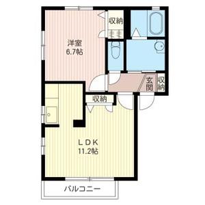 シャトーYOKOTA(1LDK/2階)の間取り写真