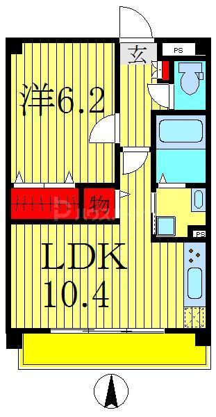 ブラウニーココ(1LDK/1階)の間取り写真