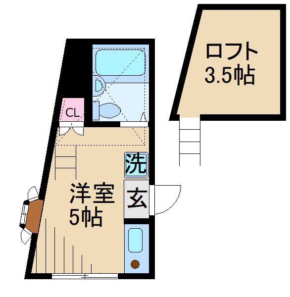 カインドハウス日吉(ワンルーム/2階)の間取り写真