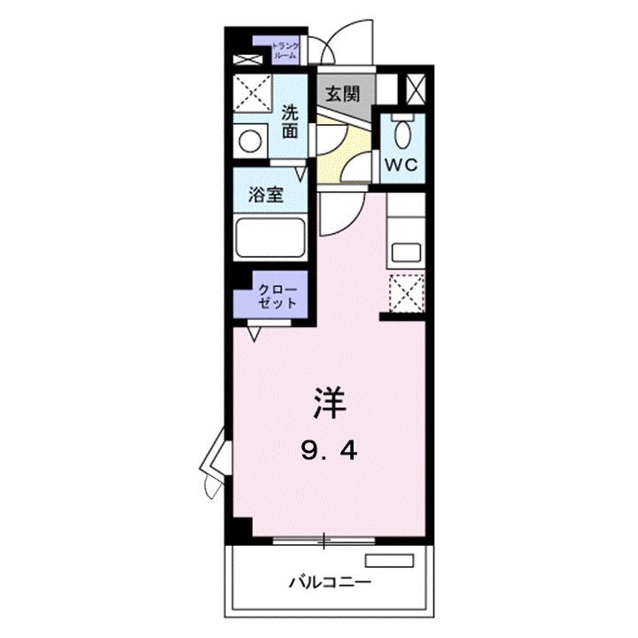クラール花園(ワンルーム/3階)の間取り写真