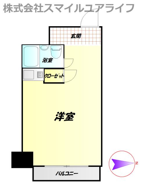 サンハイツ喜多村(ワンルーム/5階)の間取り写真