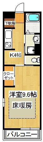 リブリ AITSUNE(1K/2階)の間取り写真