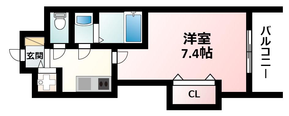 LUXE江坂II(1K/10階)の間取り写真
