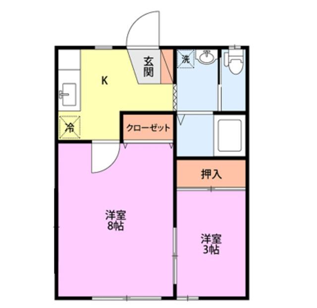 ドエール佐久間(1SK/1階)の間取り写真
