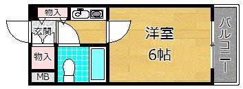 メゾンエイコー寝屋川A(1K/5階)の間取り写真