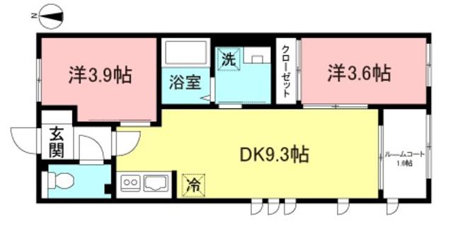 FELUCA(2DK/1階)の間取り写真