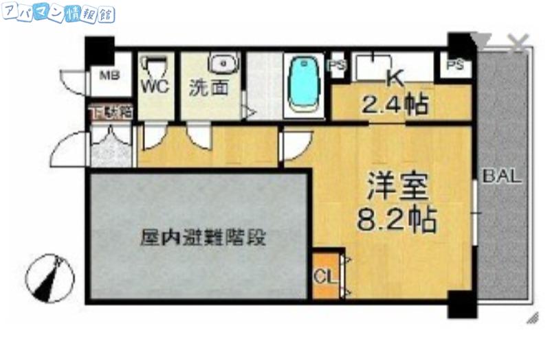 ASプレミアム関屋金衛町(1K/6階)の間取り写真