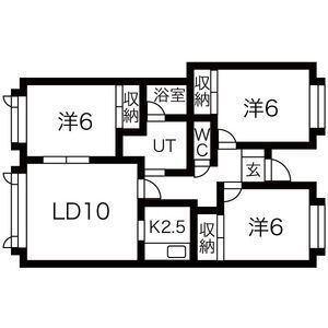 月寒KT(3LDK/2階)の間取り写真