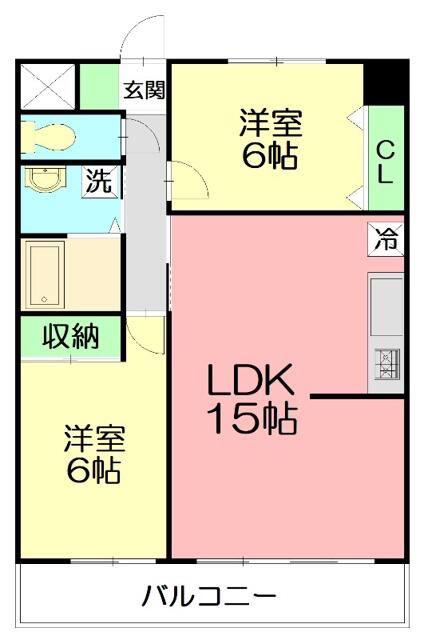 リステージ湘南川名(2LDK/5階)の間取り写真