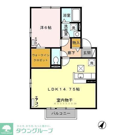 ガルデニア・T II(1LDK/2階)の間取り写真