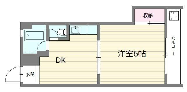 シティハウス高南(1DK/2階)の間取り写真