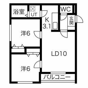 PRIMAVERA(2LDK/3階)の間取り写真