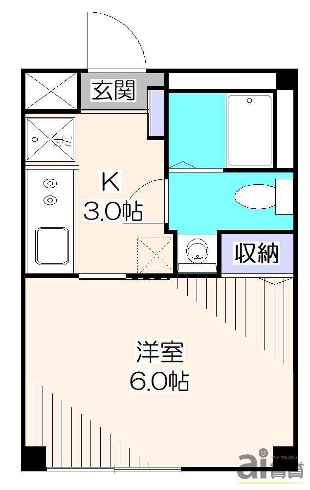 AIFORT.池袋I(1K/2階)の間取り写真