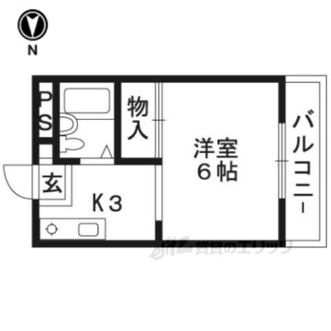 プレアール淀新町(1K/4階)の間取り写真